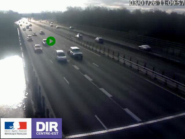 Caméra trafic à la jonction entre l'A46 (Rocade-est de Lyon) et l'A42 à hauteur de Vault-en-Velin en direction de Marseille