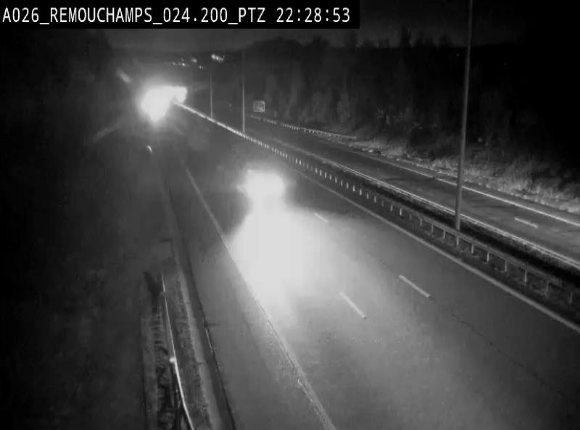 Webcam E25/A26 à Aywalle, à hauteur de Spa. Vue orientée vers Liège