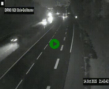 Webcam routière à hauteur de Bois-Guillaume en périphérie de Rouen. Vue orientée vers Rouen
