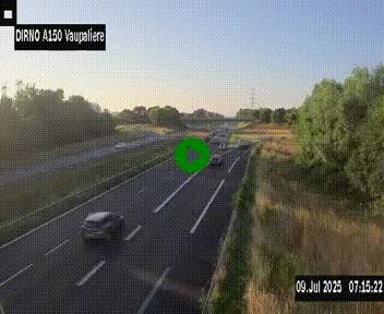 Webcam autoroute A150 à hauteur de La Vaupalière en périphérie de Rouen. Vue orientée vers Rouen
