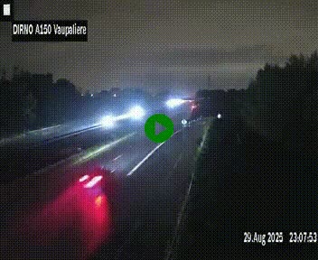Webcam autoroute A150 à hauteur de La Vaupalière en périphérie de Rouen. Vue orientée vers Rouen