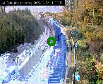 Webcam en haut de la Côte des Carreaux sur la N31 à Avesnes-en-Bray. Vue orientée vers Rouen