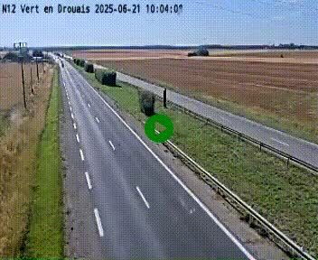 Webcam à hauteur de Vert-en-Drouais sur la N12, en périphérie de Dreux. Vue orientée vers Alençon