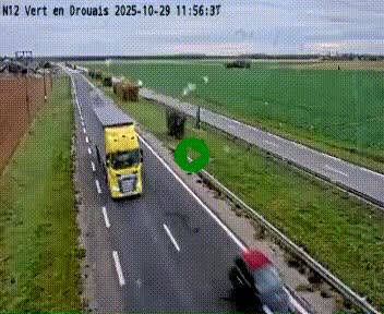 Webcam à hauteur de Vert-en-Drouais sur la N12, en périphérie de Dreux. Vue orientée vers Alençon