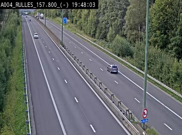 Webcam à Marbehan sur l'E411 à hauteur de la sortie 28a Rulles. Vue orientée vers Bruxelles