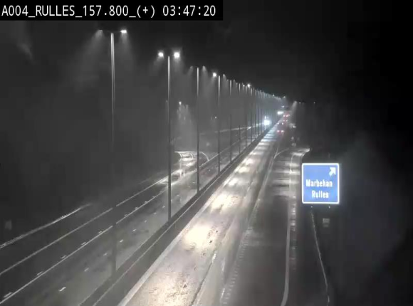 Webcam à hauteur de la sortie 28a donnant sur la P7 menant à Rulles. Vue orientée vers Luxembourg