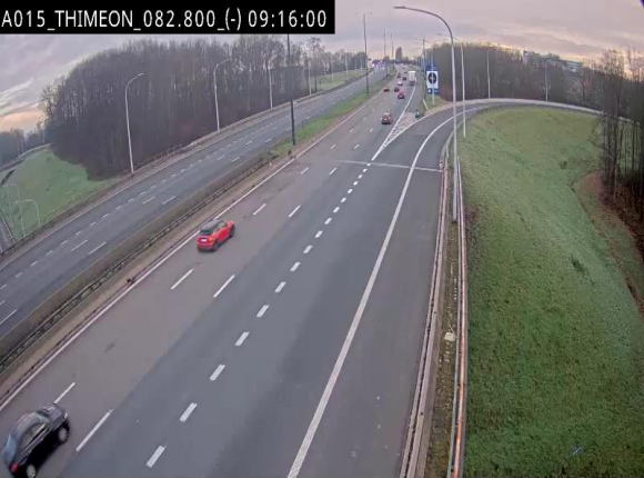 Caméra trafic Belgique - Thiméon - E42, jonction avec A54 (E420) direction La Louvière/Charleroi - BK 82.82