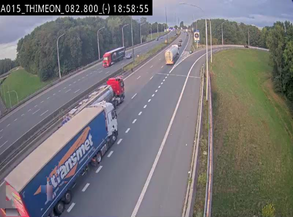 Caméra trafic Belgique - Thiméon - E42, jonction avec A54 (E420) direction La Louvière/Charleroi - BK 82.82