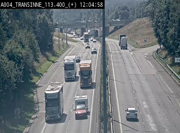 Webcam dans les Ardennes sur l'E411 à hauteur de Transinne. Vue orientée vers le sud de la Belgique