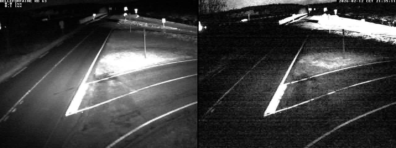 Webcam à Bellefontaine dans les Vosges à 552 mètres d'altitude sur la D63, à la jonction avec la D20A