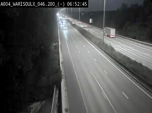 Webcam sur l'E411 à proximité de la jonction avec l'E42 à Warisoulx. Vue orientée vers le nord