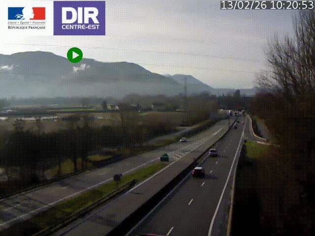 Caméra trafic à Meylan sur la Rocade-Sud de Grenoble en direction d'Aix-en-Provence