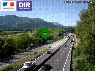 Caméra trafic à Meylan sur la Rocade-Sud de Grenoble en direction d'Aix-en-Provence