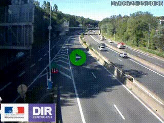 Caméra autoroute sur A6 - Valvert, près de Lyon, en direction de Paris, à hauteur de la sortie 36 Porte du Valvert