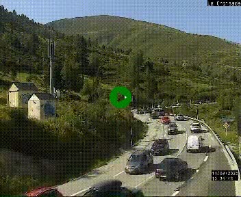 Webcam au carrefour de la croisade, à la jonction entre la N22 et la N320, avant le poste de douane franco-andorrane. Webcam à 1790 mètres d'altitude