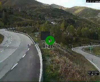 Webcam au carrefour de la croisade, à la jonction entre la N22 et la N320, avant le poste de douane franco-andorrane. Webcam à 1790 mètres d'altitude
