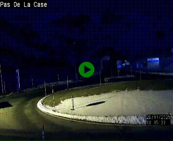 Webcam sur la N22 au niveau du poste frontière entre la France et Andorre à proximité de Pas de la Case à plus de 2000 mètres d'altitude