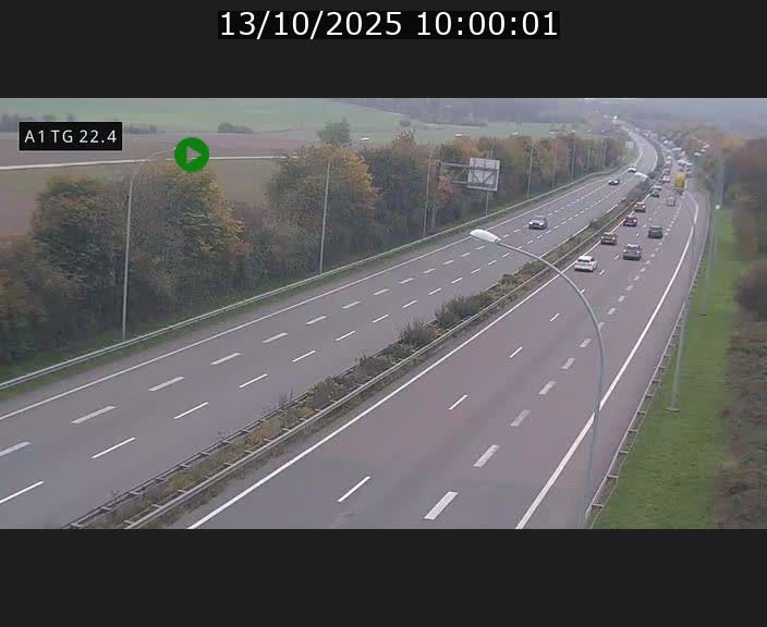 Traffic live webcam Luxembourg Flaxweiler - A1 direction Luxembourg - BK 22.4