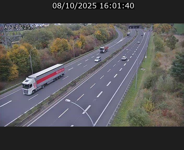 Traffic live webcam Luxembourg Frisange - A13 direction Allemagne - BK 26