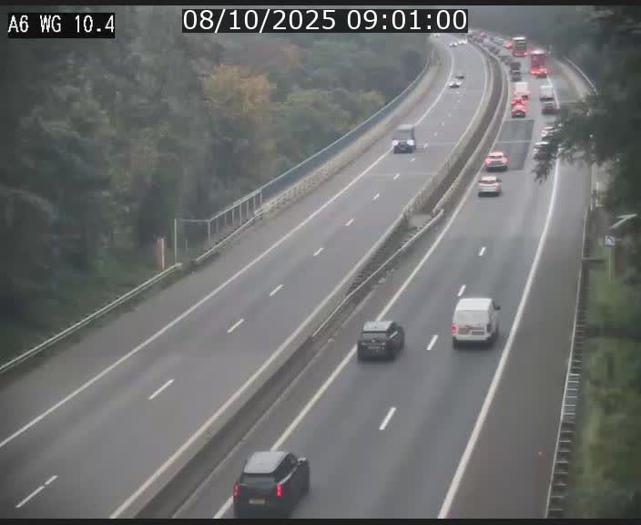 Traffic live webcam Luxembourg Mamer - A6 - BK 10.4 - direction Luxembourg/France/Allemagne