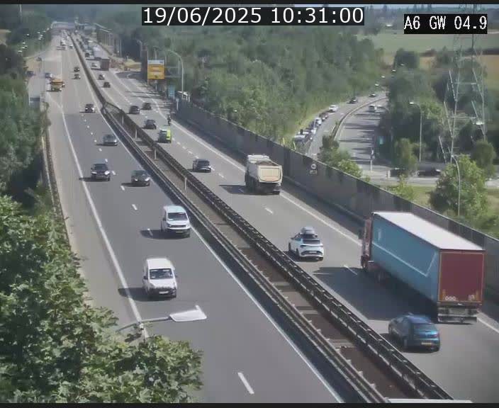 Traffic live webcam Luxembourg Croix de Cessange - A6 - BK 4.9 - direction Belgique
