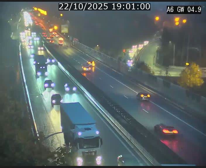 Traffic live webcam Luxembourg Croix de Cessange - A6 - BK 4.9 - direction Belgique