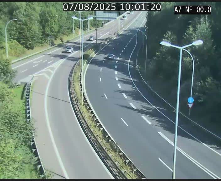 Caméra autoroute Luxembourg A7 - Echangeur A1/A7 Grünewald direction Tunnel Stafelter