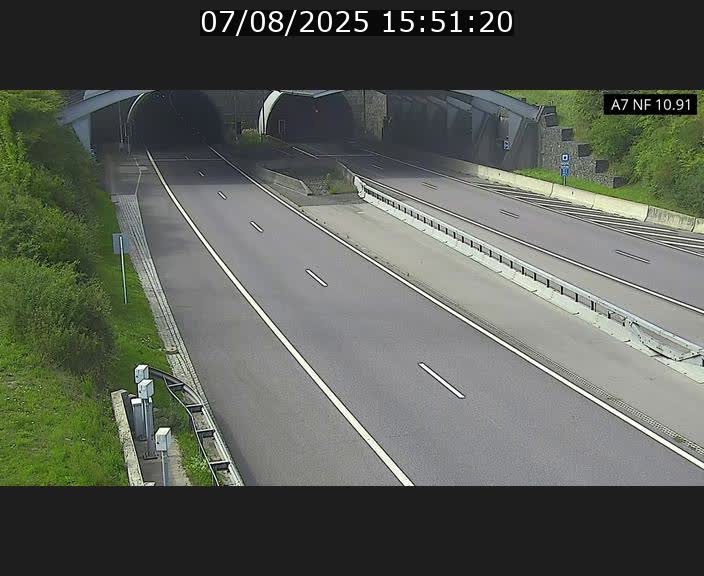 Caméra trafic Luxembourg - A7, Tunnel Gousselerbierg, entrée sud, direction Mersch