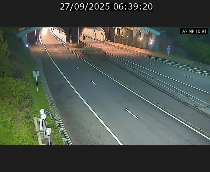 Caméra trafic Luxembourg - A7, Tunnel Gousselerbierg, entrée sud, direction Mersch