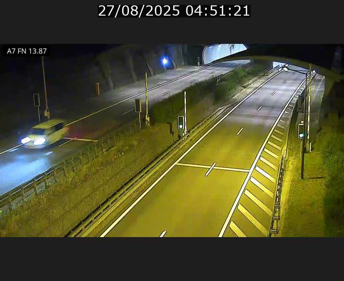 Caméra trafic Luxembourg - A7, Tunnel Gousselerbierg, entrée nord, direction Lorentzweiler