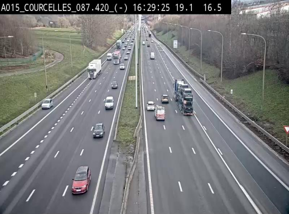 Webcam autoroute Belgique - Viesville - E42 direction Mons - BK 84.35
