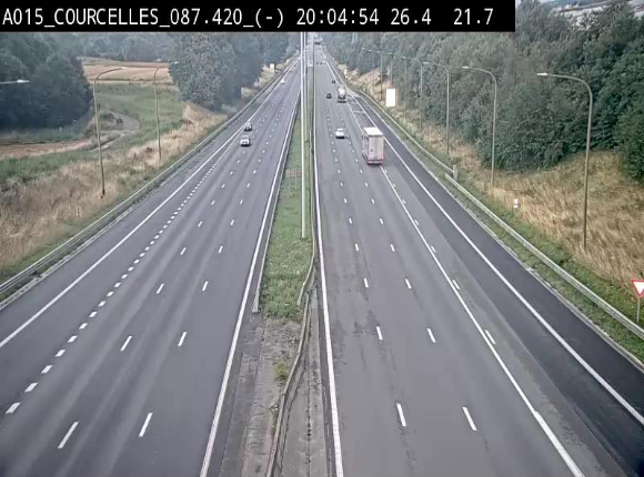 Webcam autoroute Belgique - Viesville - E42 direction Mons - BK 84.35