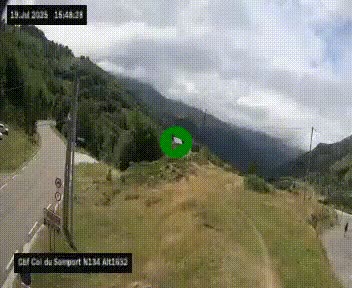Webcam au col du Somport, côté français, sur la N134, dans les Pyrénées, en direction de l'Espagne, à 1632 mètres d'altitude
