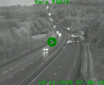 Caméra routière sur l'autoroute A20 à Bessines-sur-Gartempe. Vue orientée vers Paris