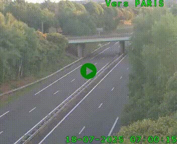 Caméra routière sur l'autoroute A20 au nord de Limoges, à la jonction avec la N520. Vue orientée vers Paris