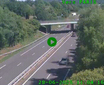 Caméra routière sur l'autoroute A20 au nord de Limoges, à la jonction avec la N520. Vue orientée vers Paris