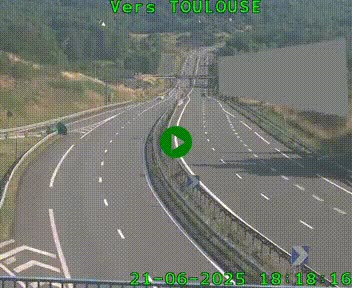 Caméra routière sur l'autoroute A20 à Noailles, en périphérie de Brive-la-Gaillarde. Vue orientée vers Toulouse