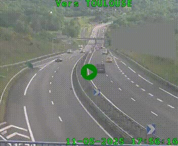 Caméra routière sur l'autoroute A20 à Noailles, en périphérie de Brive-la-Gaillarde. Vue orientée vers Toulouse