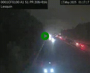 Webcam autoroute A1 à hauteur de Lesquin. Vue orientée vers Lille
