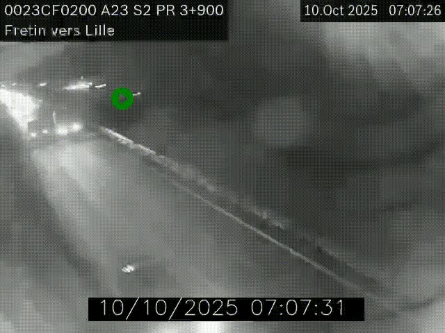 Webcam autoroute A23 à hauteur de Fretin. Vue orientée vers Lille