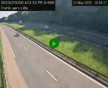 Webcam autoroute A23 à hauteur de Fretin. Vue orientée vers Lille