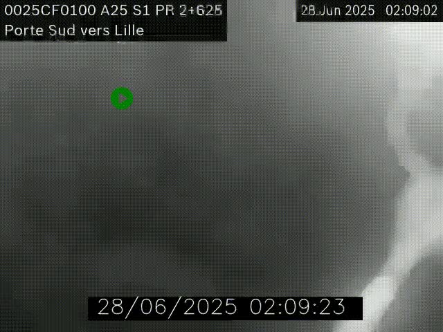 Webcam autoroute A25 sur le périphérique de Lille à hauteur de Lille-Sud et la sortie 3 Faches-Thumesnil. Vue orientée vers Lille-Centre.