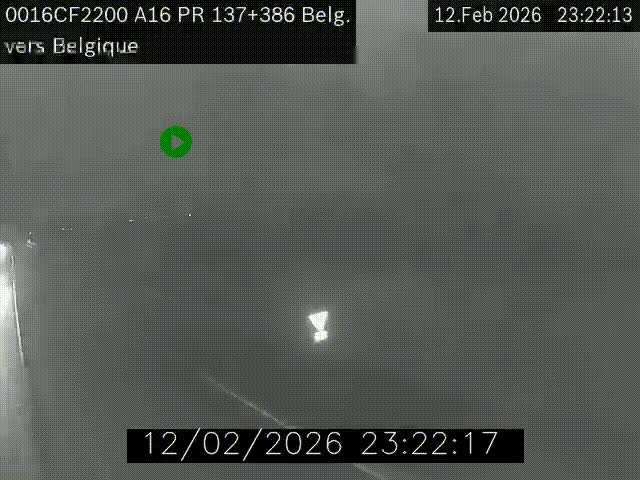 Webcam à la frontière franco-belge au niveau de Bray-Dunes/De-Panne sur l'autoroute A16. Vue orientée vers la Belgique