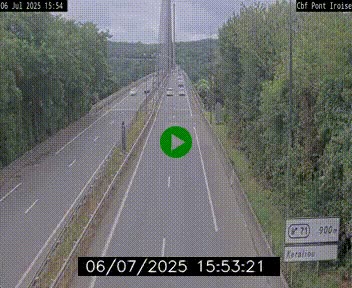 Webcam sur la N165 après le Pont de l'Iroise, à l'entrée de Brest