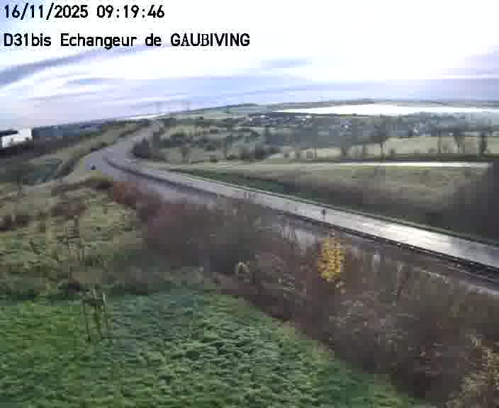Dispositif d’observation sur D31bis (France) à Gaubiving, en direction de Sarreguemines, offrant une visualisation fiable des conditions de circulation.
