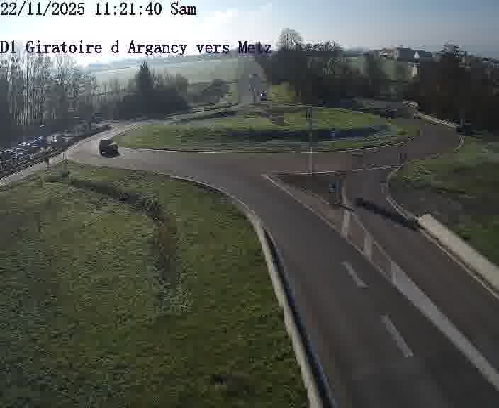 Webcam installée le long de D1 (France) à Argancy, pointée vers Metz, utile pour suivre précisément les conditions de trafic.