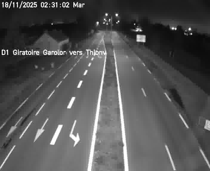 Webcam de surveillance sur D1 (France) à Ennery, cadrée vers Thionville, proposant une information routière utile aux déplacements quotidiens.