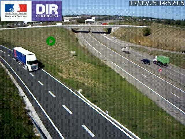 Webcam sur le contournement de Valence, sur la Nationale 7, caméra orientée vers Lyon
