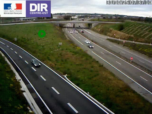Webcam sur le contournement de Valence, sur la Nationale 7, caméra orientée vers Lyon