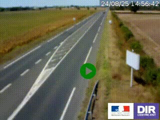 Webcam routière sur la RN7 à hauteur de Toulon-sur-Allier, entre Moulins et Vichy